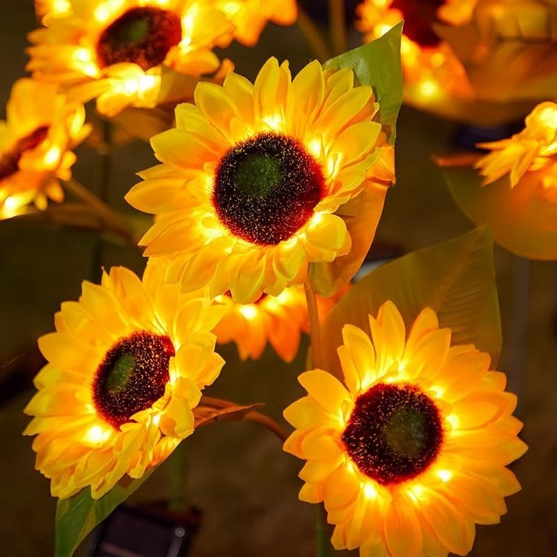 Mroace Waterproof Realistic Solar LED Sunflower Lights