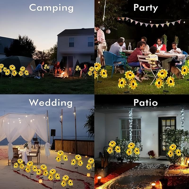 Mroace Waterproof Realistic Solar LED Sunflower Lights