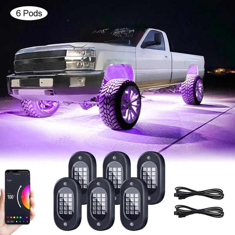 Mroace Waterproof RGB LED Car Strobe Light Kit