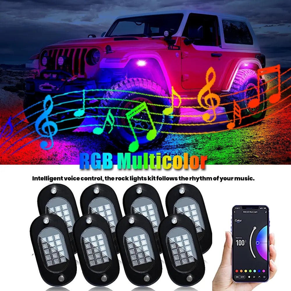 Mroace Waterproof RGB LED Car Strobe Light Kit