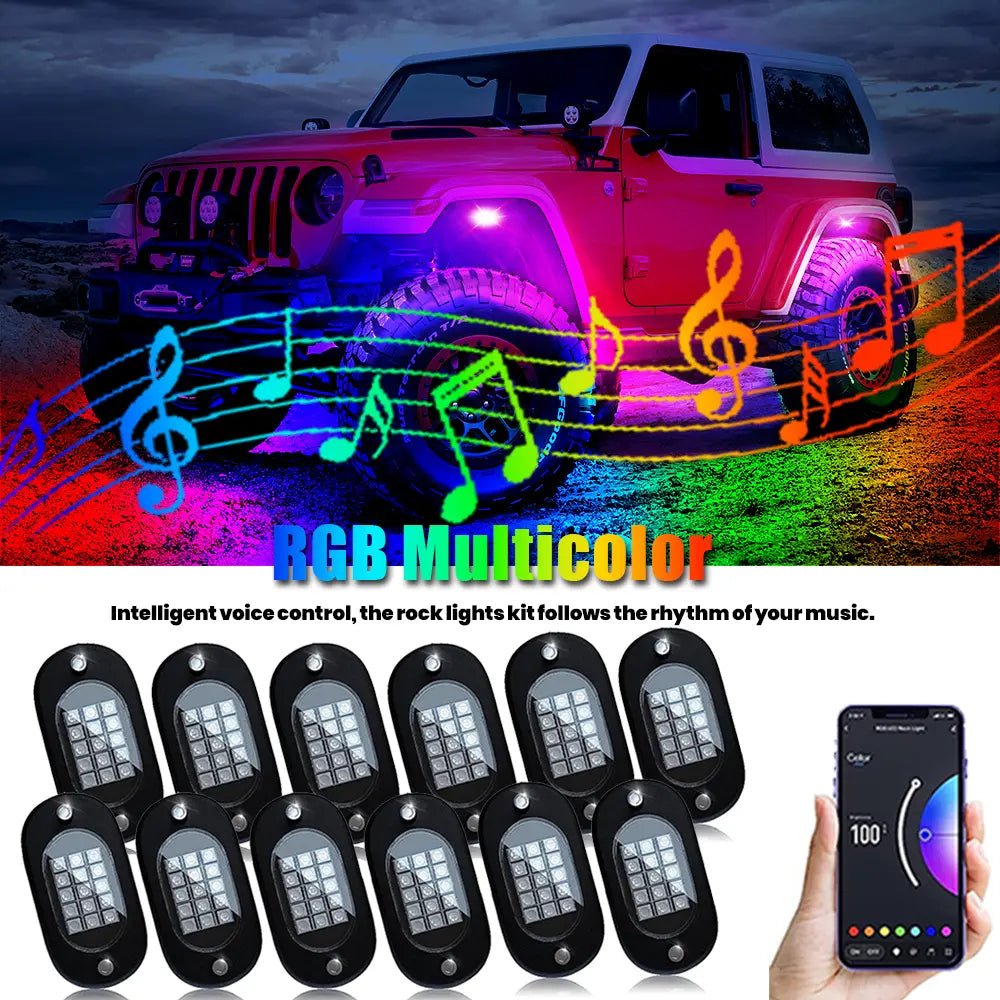 Mroace Waterproof RGB LED Car Strobe Light Kit