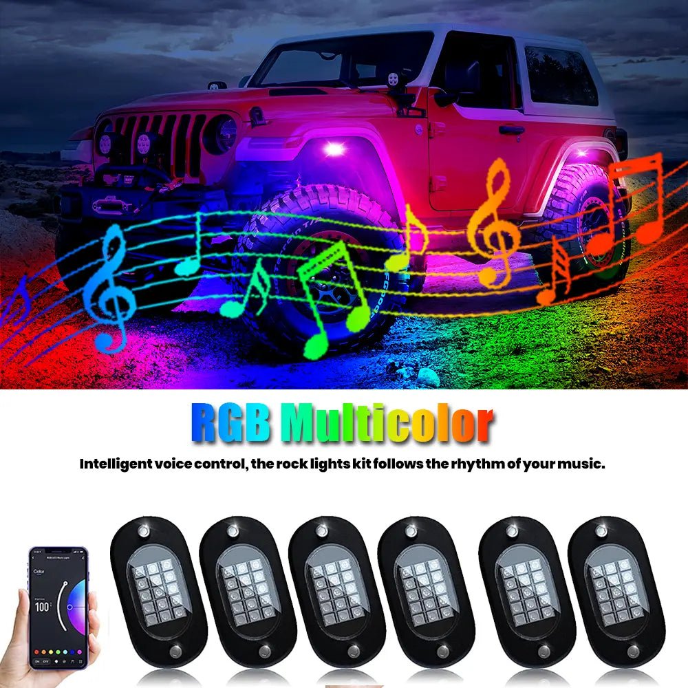Mroace Waterproof RGB LED Car Strobe Light Kit