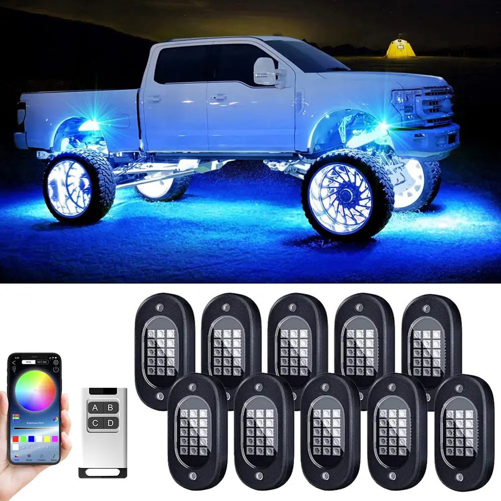 Mroace Waterproof RGB LED Car Strobe Light Kit
