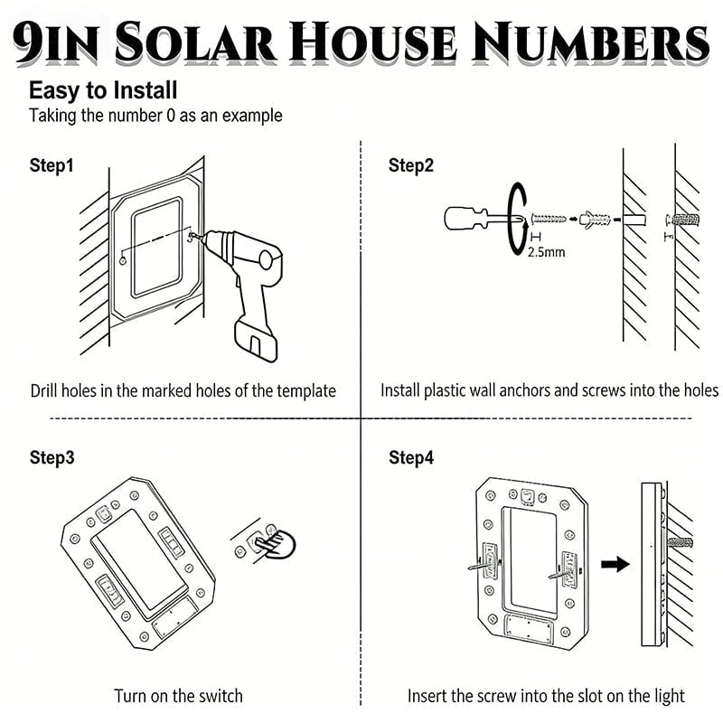 Mroace Waterproof Solar LED House Number Sign