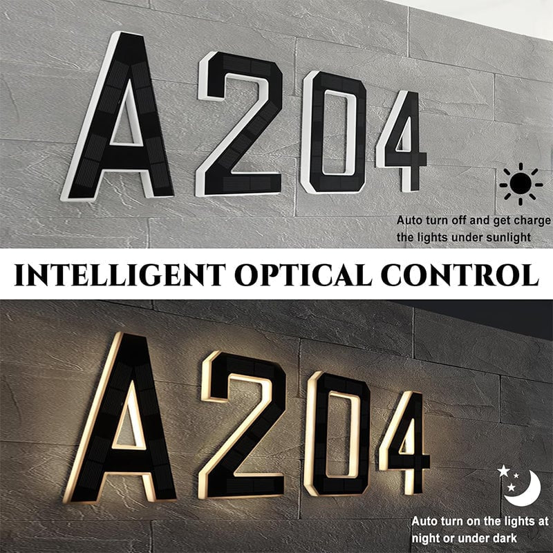 Mroace Waterproof Solar LED House Number Sign