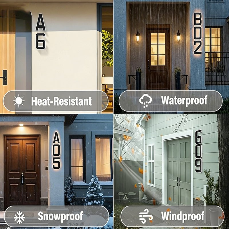 Mroace Waterproof Solar LED House Number Sign