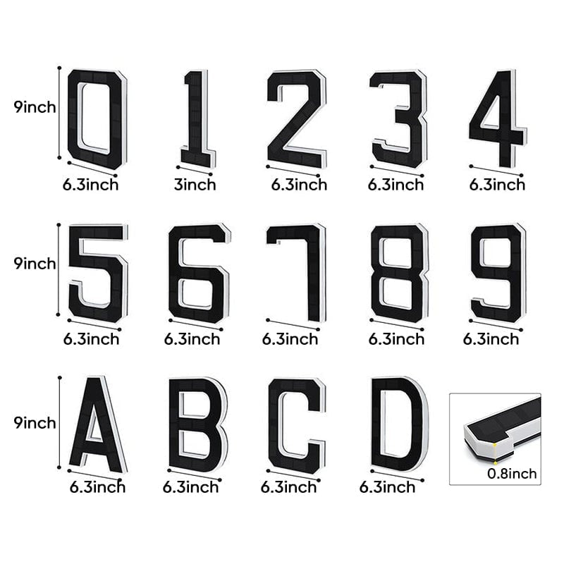Mroace Waterproof Solar LED House Number Sign