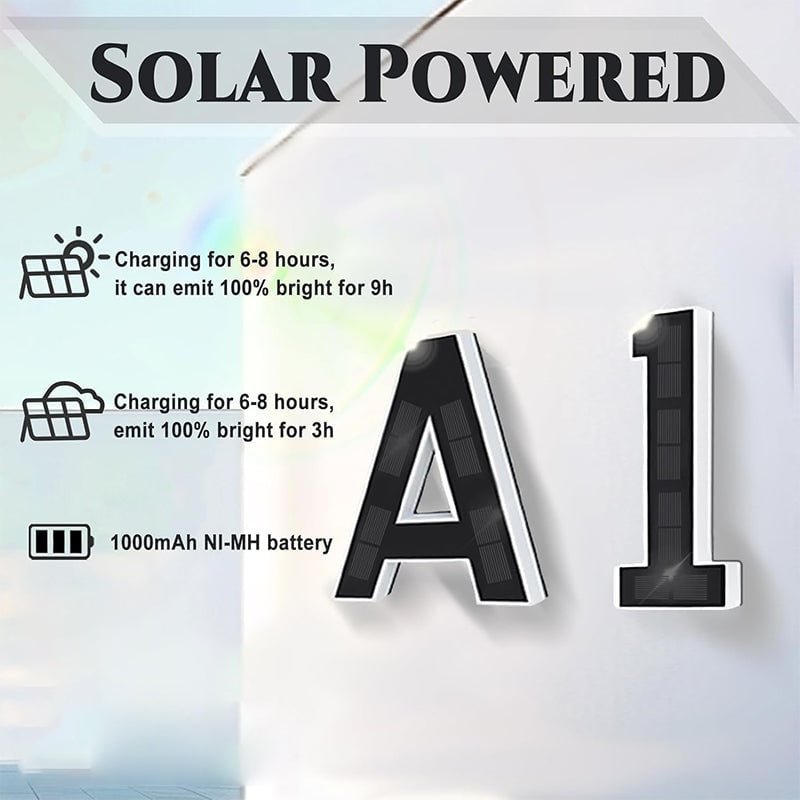 Mroace Waterproof Solar LED House Number Sign
