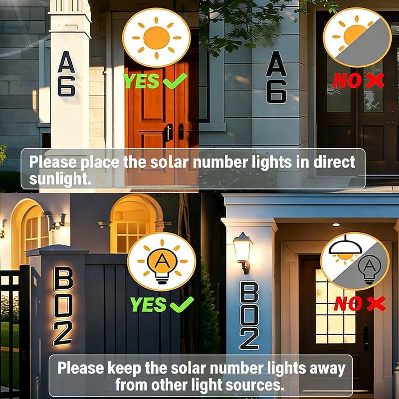Mroace Waterproof Solar LED House Number Sign
