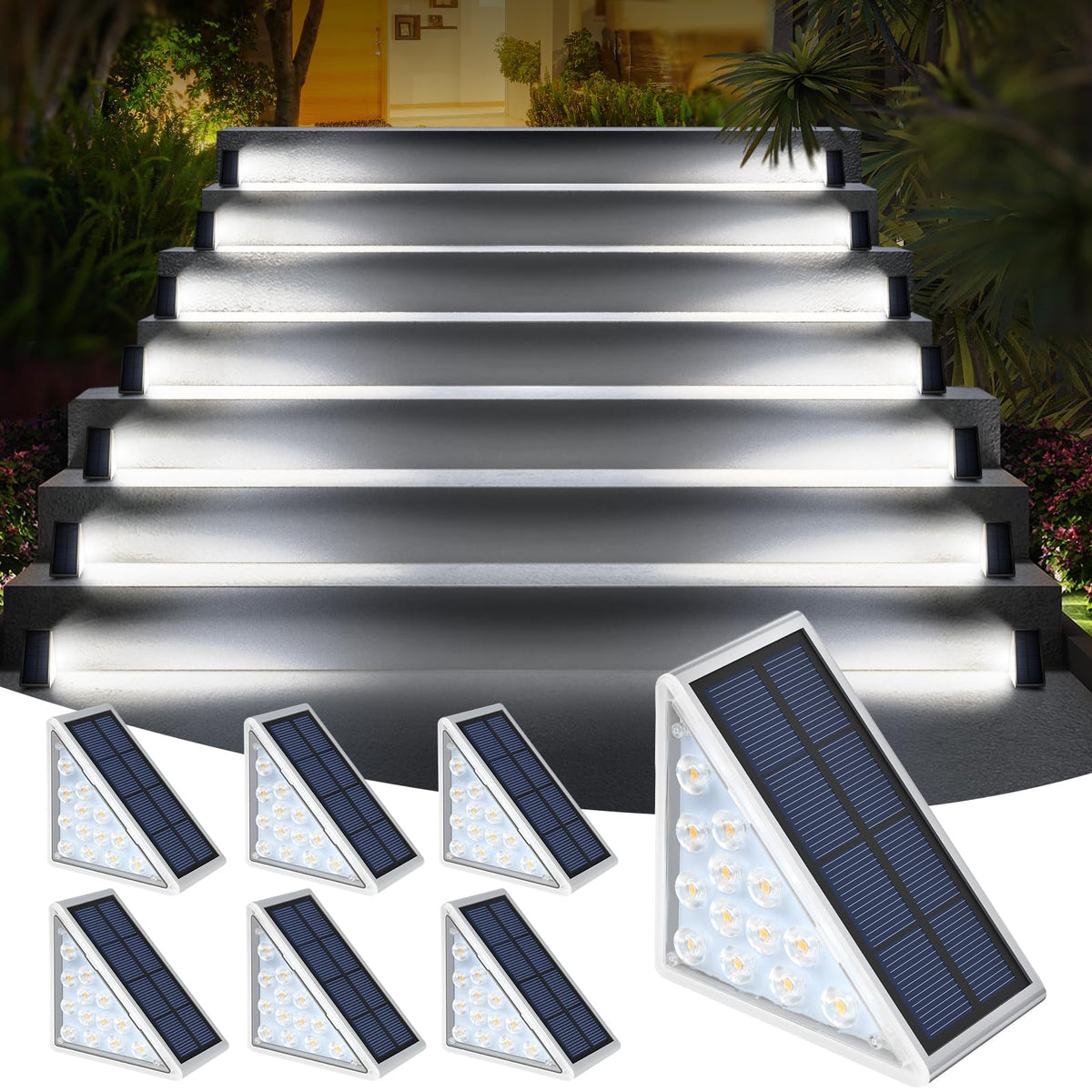 Mroace Waterproof Solar LED Step Lights