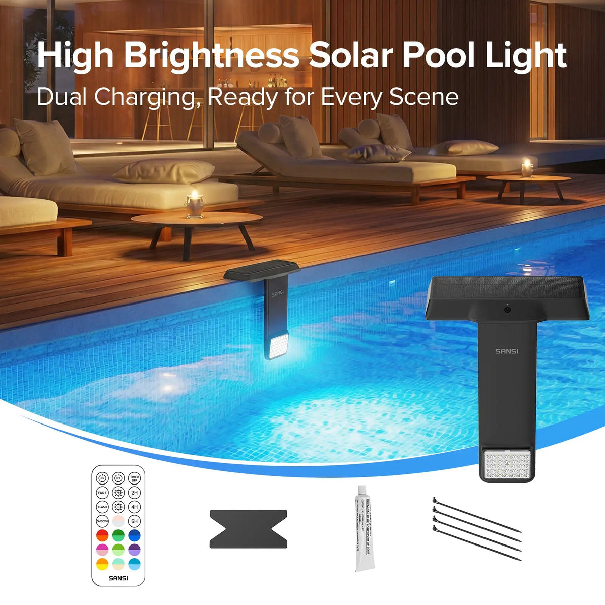 Mroace Waterproof Solar RGB LED Light
