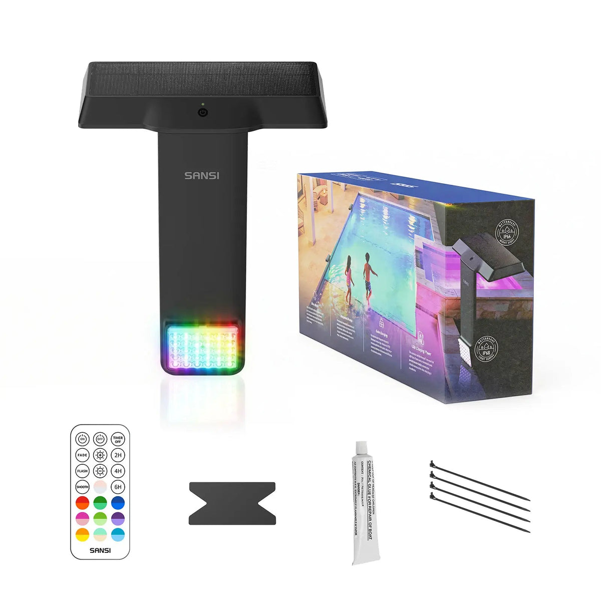 Mroace Waterproof Solar RGB LED Light