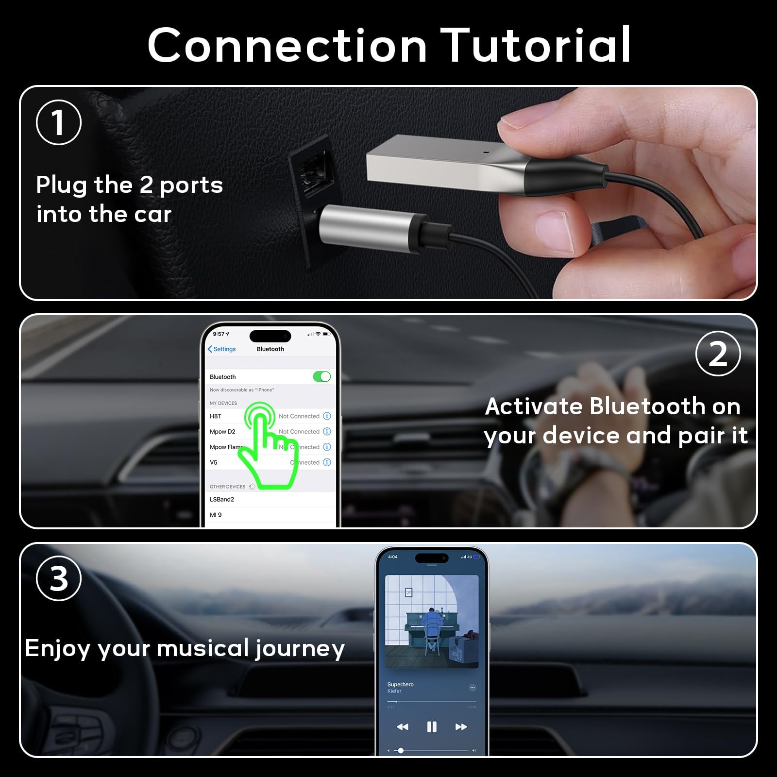 Mroace Wireless Audio Aux Bluetooth Adapter