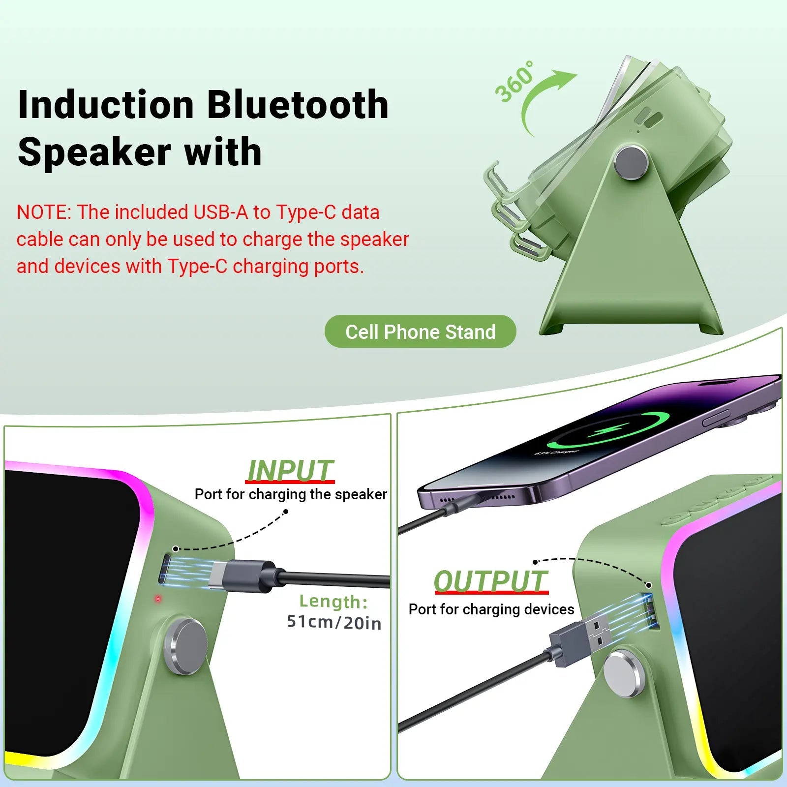 Mroace Wireless Induction Audio Speaker Stand