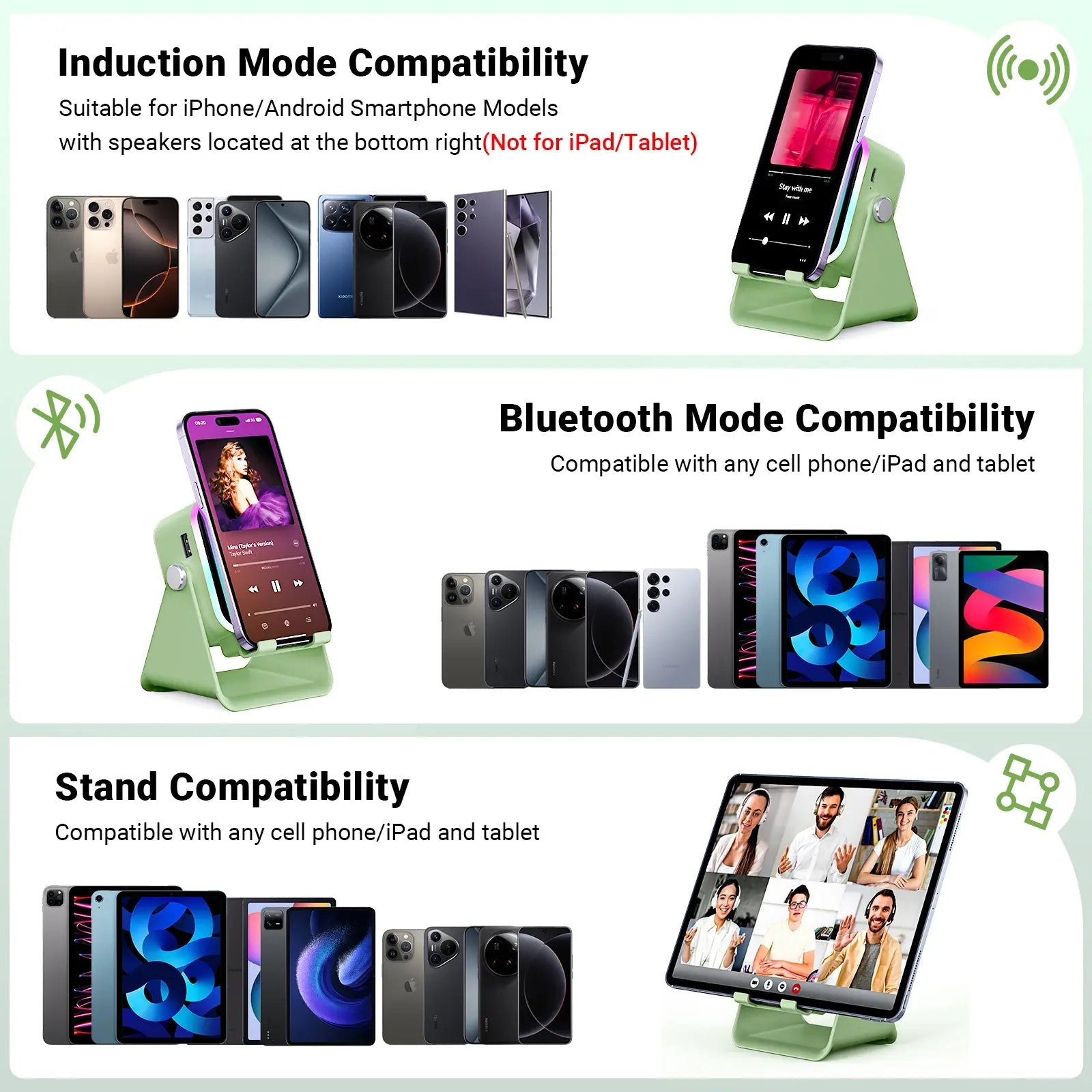 Mroace Wireless Induction Audio Speaker Stand