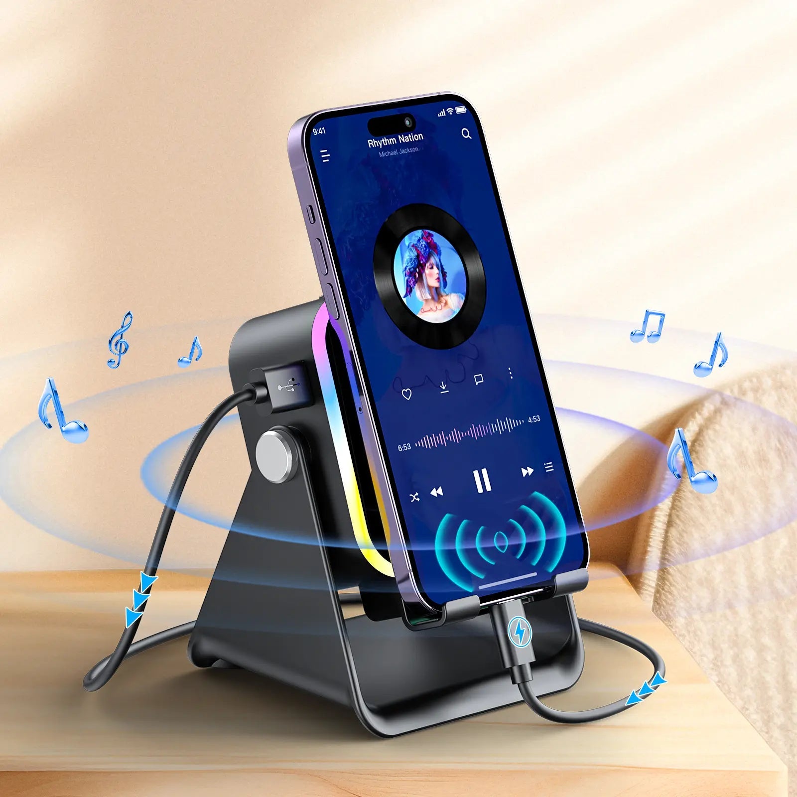 Mroace Wireless Induction Audio Speaker Stand
