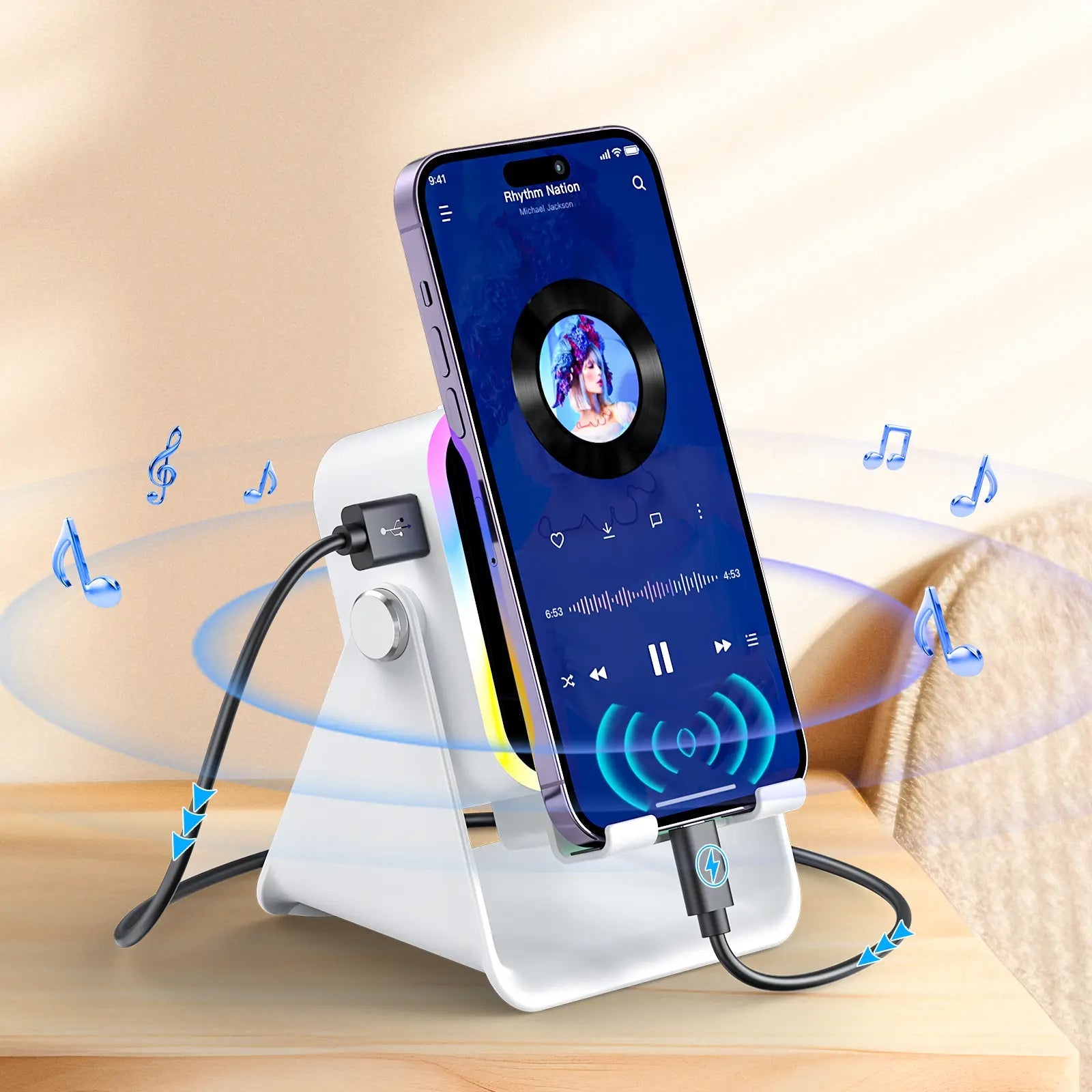 Mroace Wireless Induction Audio Speaker Stand