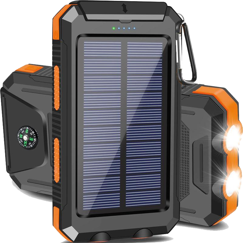 Mroace Portable Solar Power Bank With Flashlight