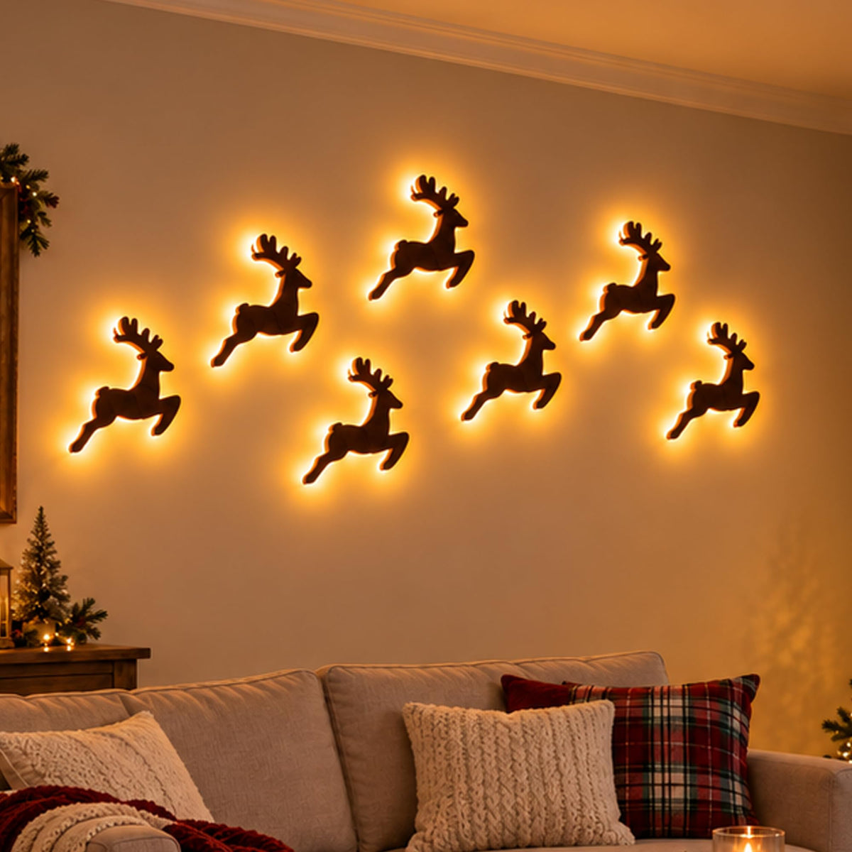 Mroace LED Wooden Reindeer Christmas Decoration