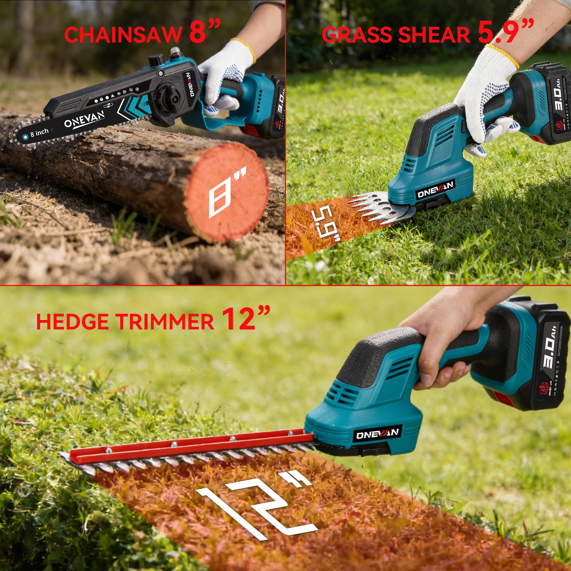 Mroace Brushless Cordless Pole Saw and Hedge Trimmer Combo