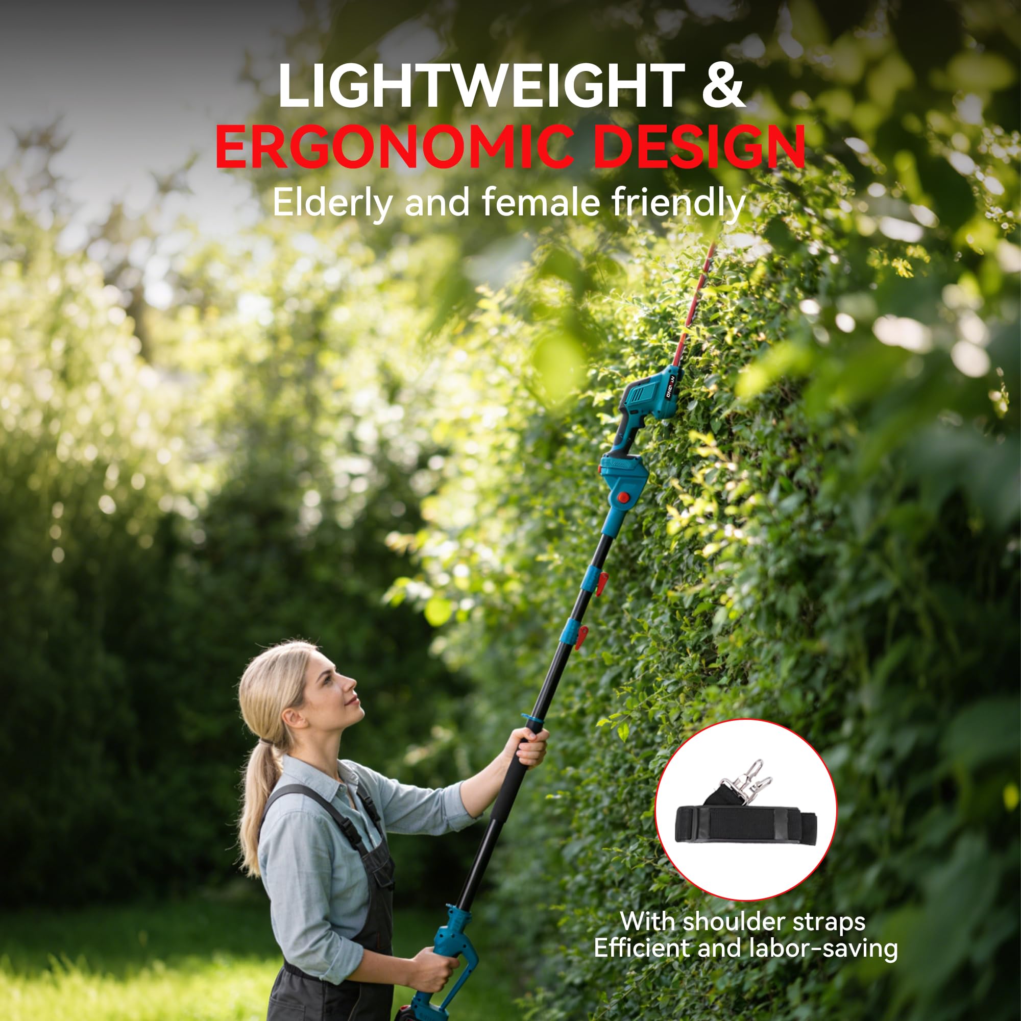 Mroace Brushless Cordless Pole Saw and Hedge Trimmer Combo
