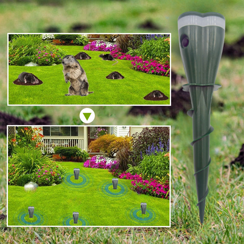 Mroace Outdoors Solar Powered Waterproof Screw Mole Repellent