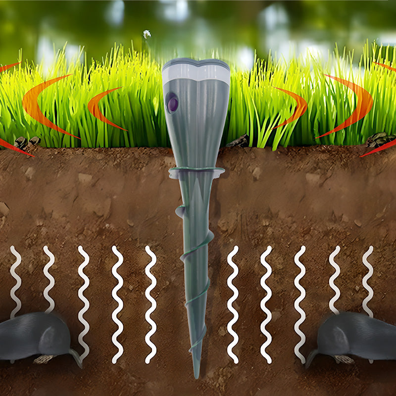 Mroace Outdoors Solar Powered Waterproof Screw Mole Repellent