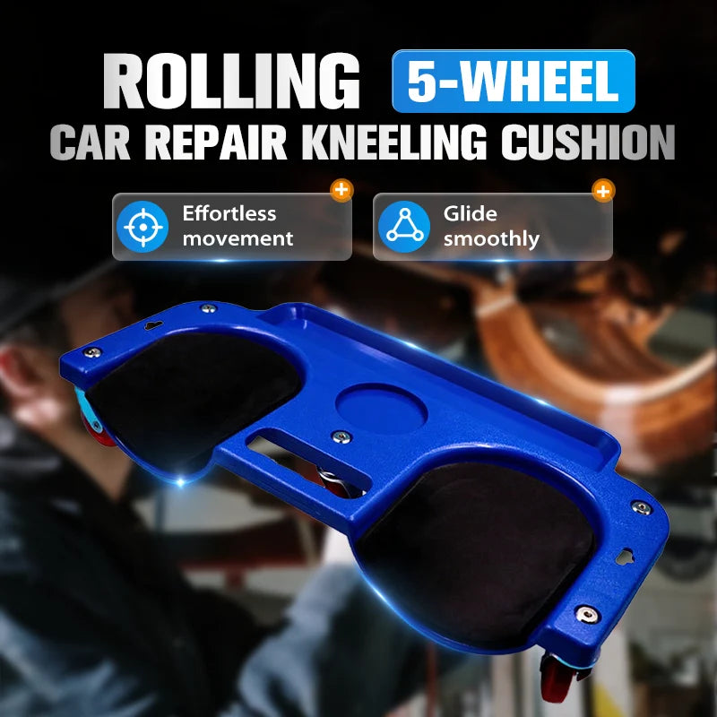 Mroace Cushioned Rolling Knee Pad Platform with Tool Tray