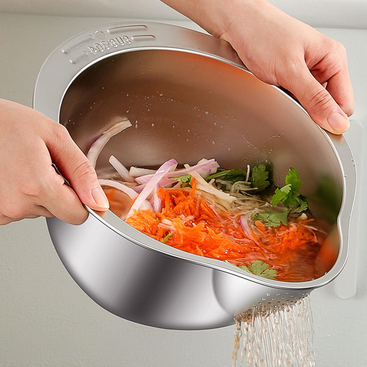 Mroace Stainless Steel Rice Washer Strainer Bowl