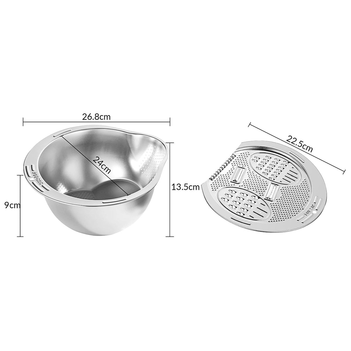 Mroace Stainless Steel Rice Washer Strainer Bowl