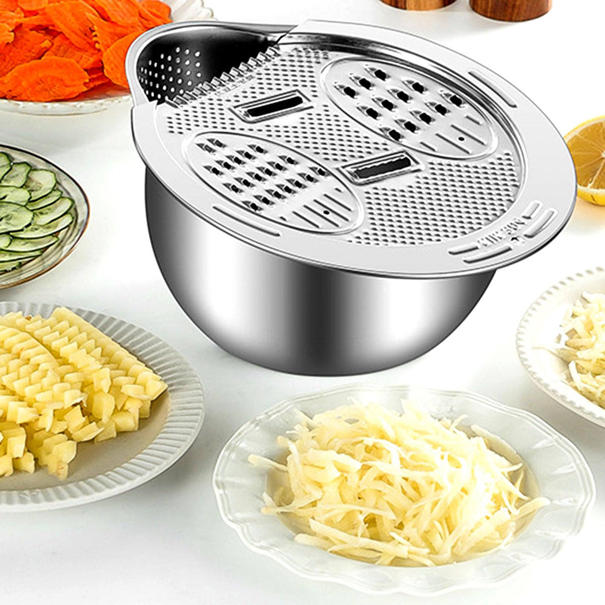 Mroace Stainless Steel Rice Washer Strainer Bowl